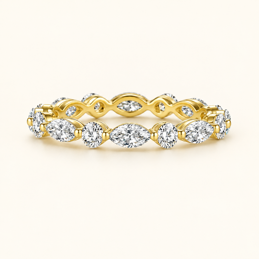 The Timeless Brilliance Band: 18K Gold Lab Grown Diamond Eternity Ring in 18K Yellow Gold - Future Jewelry
