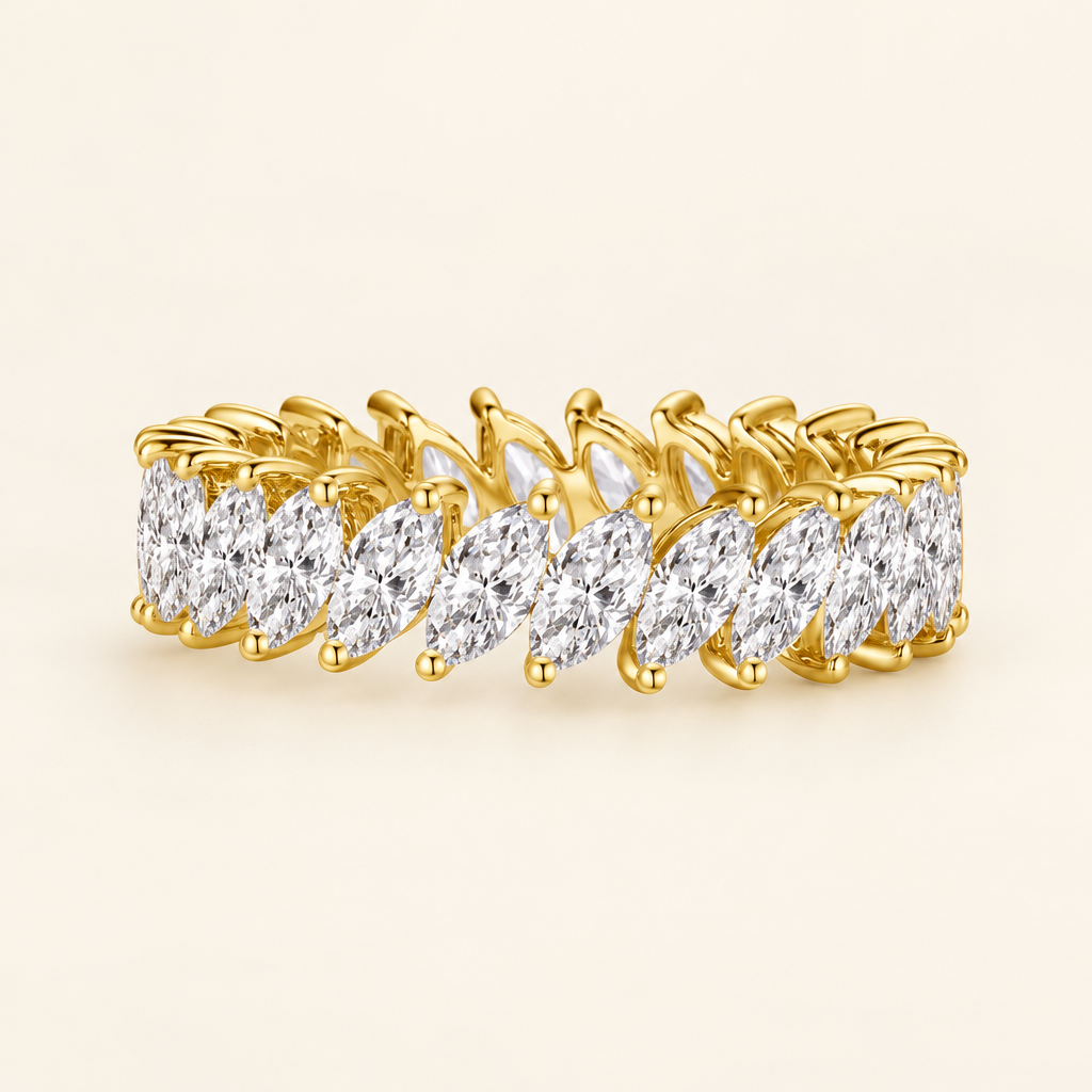 The Marquise Romance Engagement Diamond Ring in 18K Yellow Gold - Future Jewelry