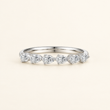 The Pear Elegance Ring, Diamond Eternity Band, 18K White Gold