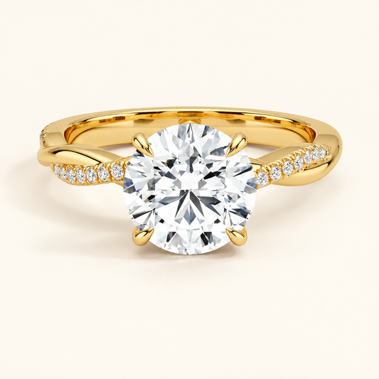 Classic Brilliance Round Diamond Engagement Ring in yellow gold - Future Jewelry