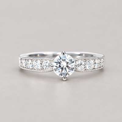 The Emerald Diamond Glamour Ring, White Gold