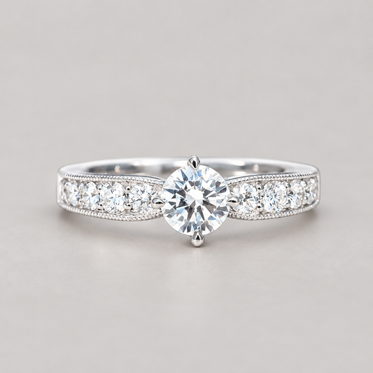 The Emerald Diamond Glamour Ring in White Gold in 14K white gold - Future Jewelry