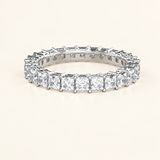 Princess Cut Lab Grown Diamond Pave Eternity Ring, Gold