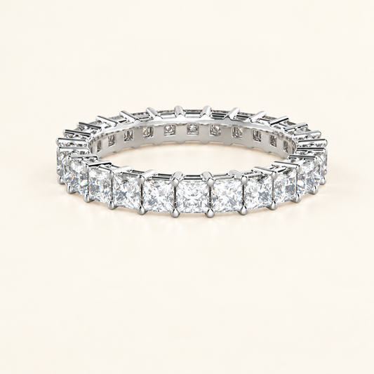 Princess Pave Eternity Lab Grown Diamond Ring in Gold in 14K white gold - Future Jewelry