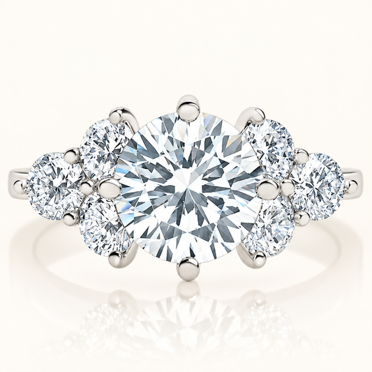 3 Carat Fancy Diamond Engagement Ring in 14K White Gold - Future Jewelry