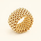 Classic Italian Design, Textured Ring, 14K or 18K Yellow Gold