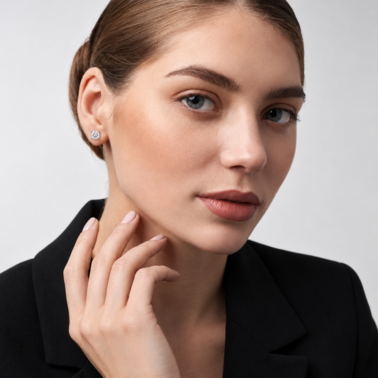 Everyday Essentials Lab Grown Diamond Set, stud earrings in 14K white gold, Future Jewelry