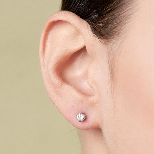 2 Carat Lab Grown Diamond Stud Earrings in 14K White Gold - Future Jewelry
