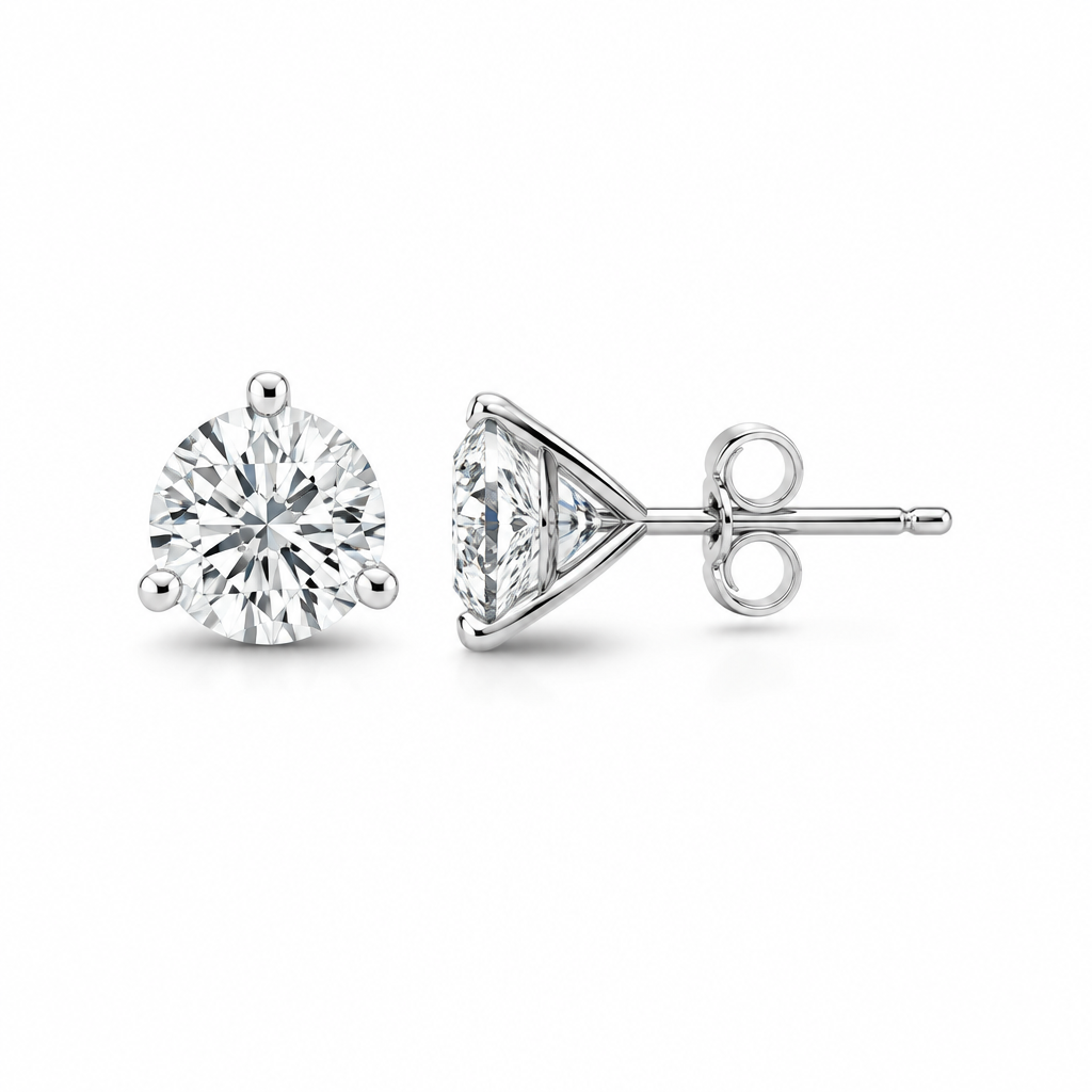 0.5 to 5 Carat Lab Grown Diamond Stud Earrings in 14K White Gold - Future Jewelry