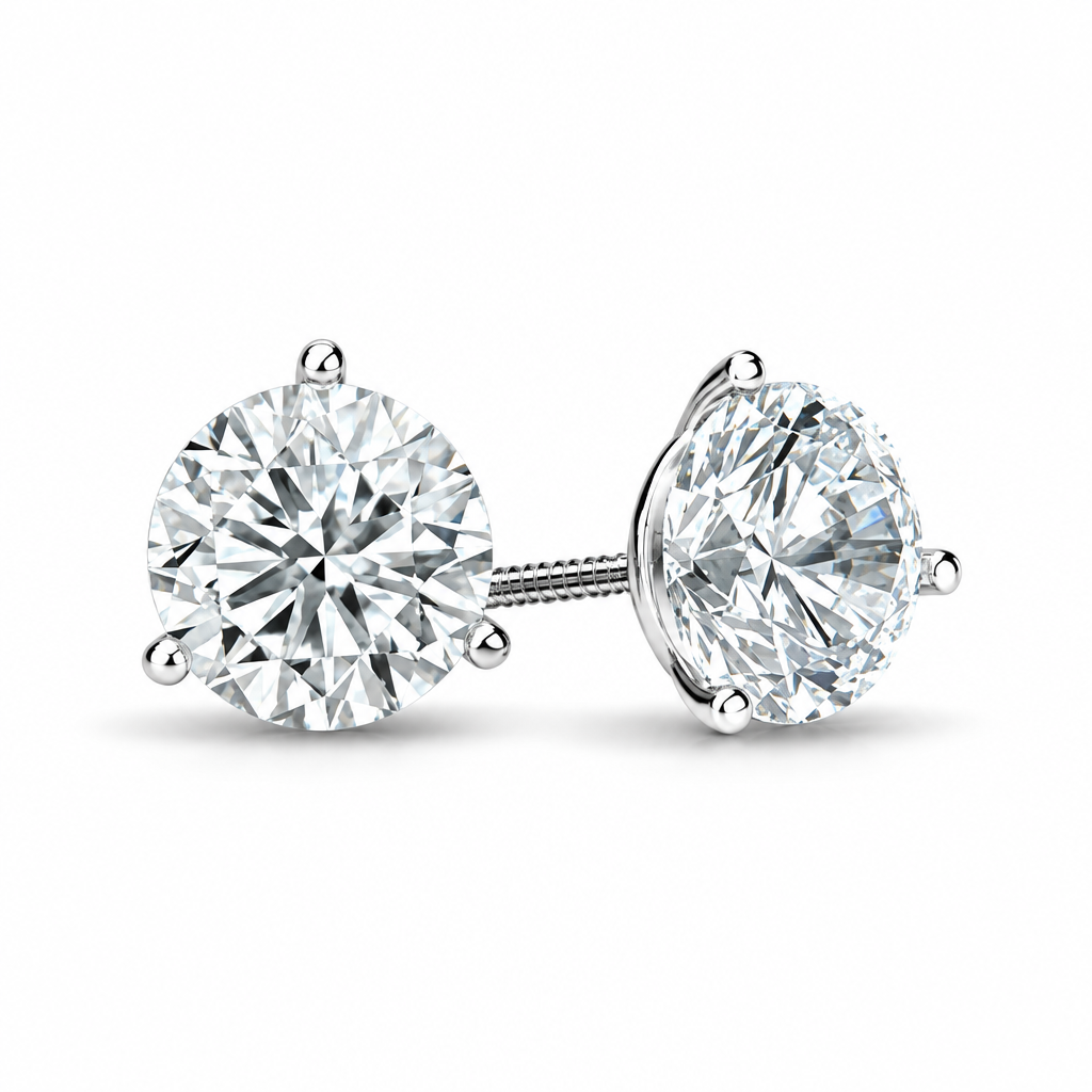 0.5 to 5 Carat Lab Grown Diamond Stud Earrings in 14K White Gold - Future Jewelry