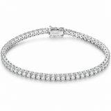 3 Stone Lab Grown Diamond Classic Tennis Bracelet, 14K White Gold