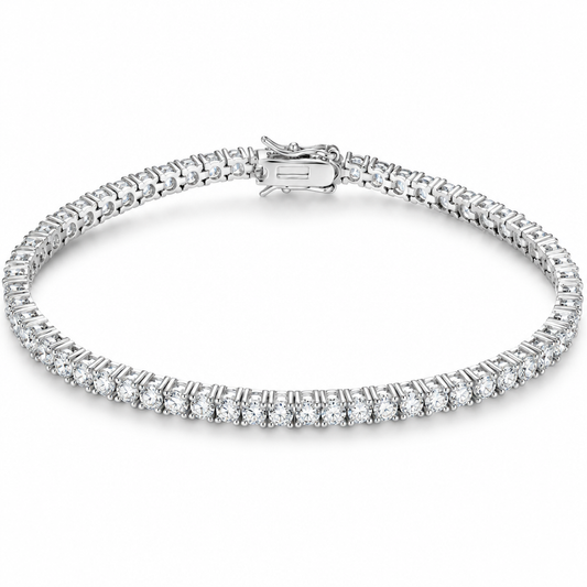14K white gold lab grown diamond classic tennis bracelet, 3 carat total weight - Future Jewelry