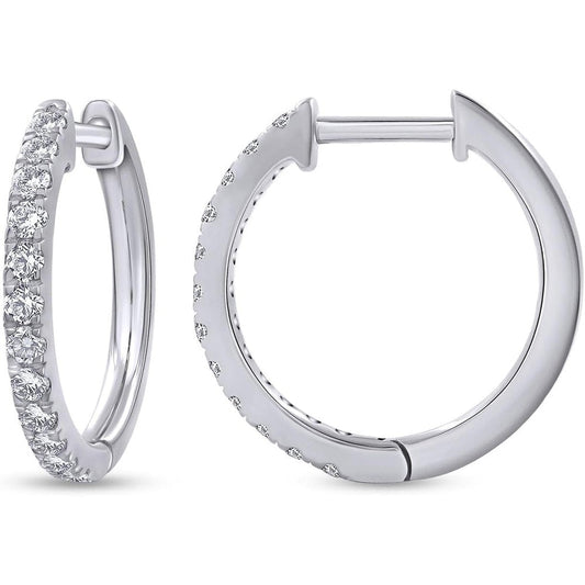 Huggie Hoop Earrings For Women, 0.30 Carat Round Shape Lab Grown Diamond Wedding Bridal Hoop Earrings In 10K Solid Gold Or 925 Sterling Silver Jewelry Gifts For Her (0.30 Cttw) - Future Jewelry