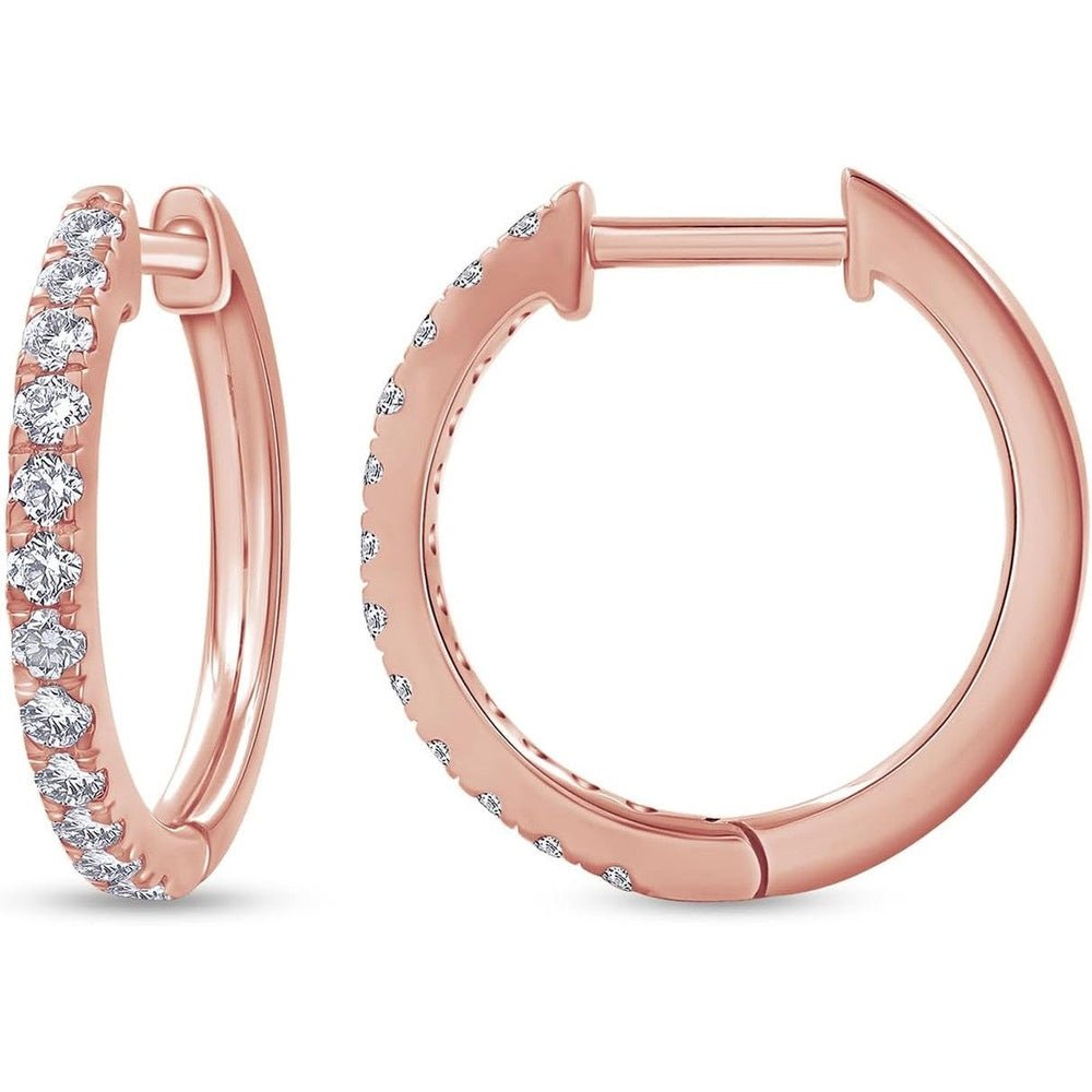 Huggie Hoop Earrings For Women, 0.30 Carat Round Shape Lab Grown Diamond Wedding Bridal Hoop Earrings In 10K Solid Gold Or 925 Sterling Silver Jewelry Gifts For Her (0.30 Cttw) - Future Jewelry