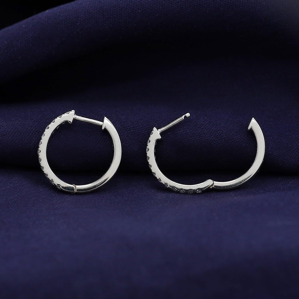 Huggie Hoop Earrings For Women, 0.30 Carat Round Shape Lab Grown Diamond Wedding Bridal Hoop Earrings In 10K Solid Gold Or 925 Sterling Silver Jewelry Gifts For Her (0.30 Cttw) - Future Jewelry
