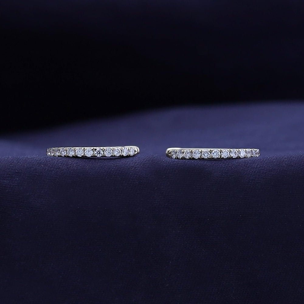 Huggie Hoop Earrings For Women, 0.30 Carat Round Shape Lab Grown Diamond Wedding Bridal Hoop Earrings In 10K Solid Gold Or 925 Sterling Silver Jewelry Gifts For Her (0.30 Cttw) - Future Jewelry