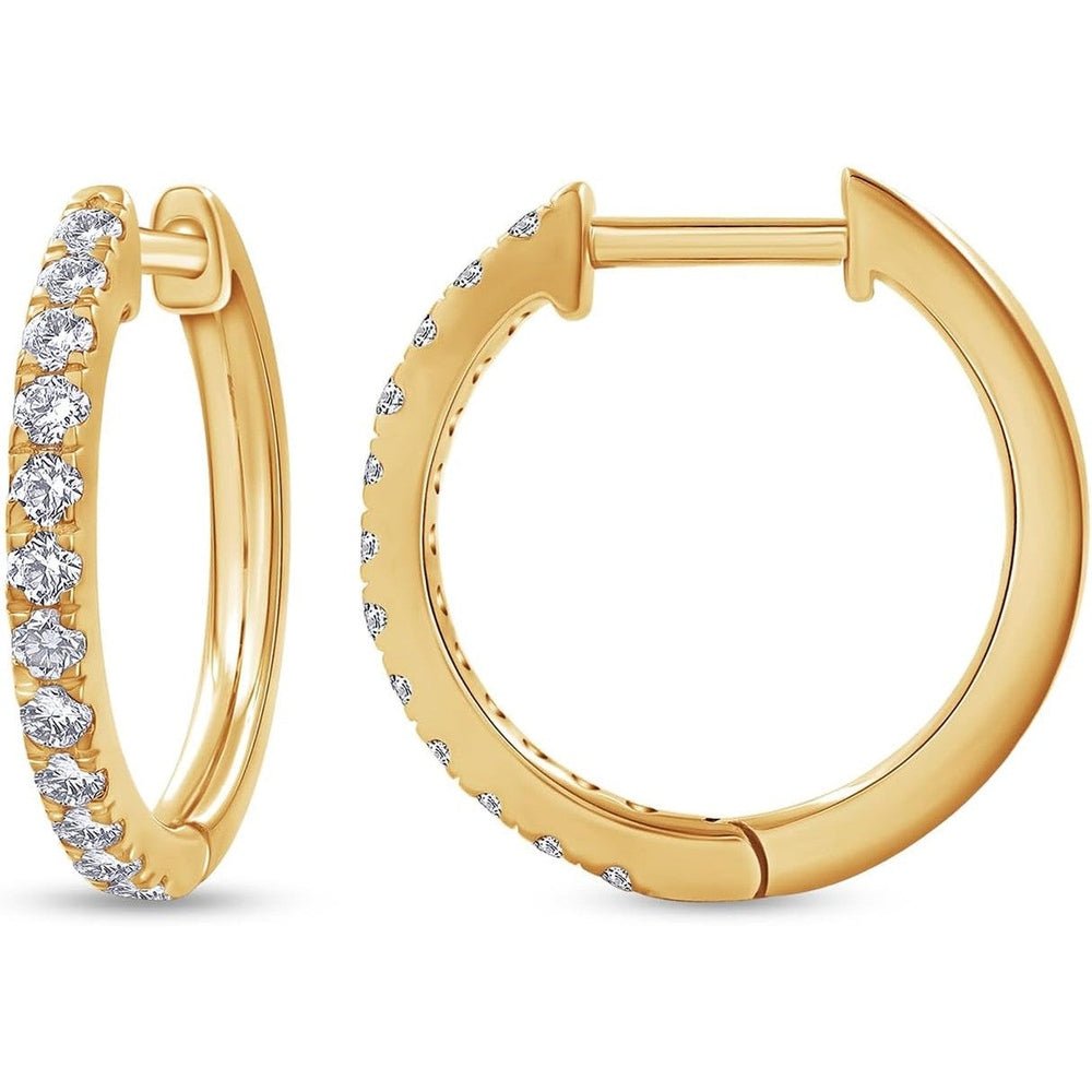 Huggie Hoop Earrings For Women, 0.30 Carat Round Shape Lab Grown Diamond Wedding Bridal Hoop Earrings In 10K Solid Gold Or 925 Sterling Silver Jewelry Gifts For Her (0.30 Cttw) - Future Jewelry