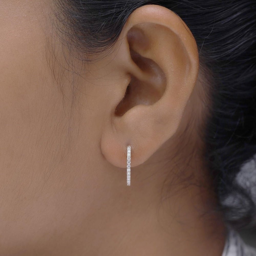Huggie Hoop Earrings For Women, 0.30 Carat Round Shape Lab Grown Diamond Wedding Bridal Hoop Earrings In 10K Solid Gold Or 925 Sterling Silver Jewelry Gifts For Her (0.30 Cttw) - Future Jewelry