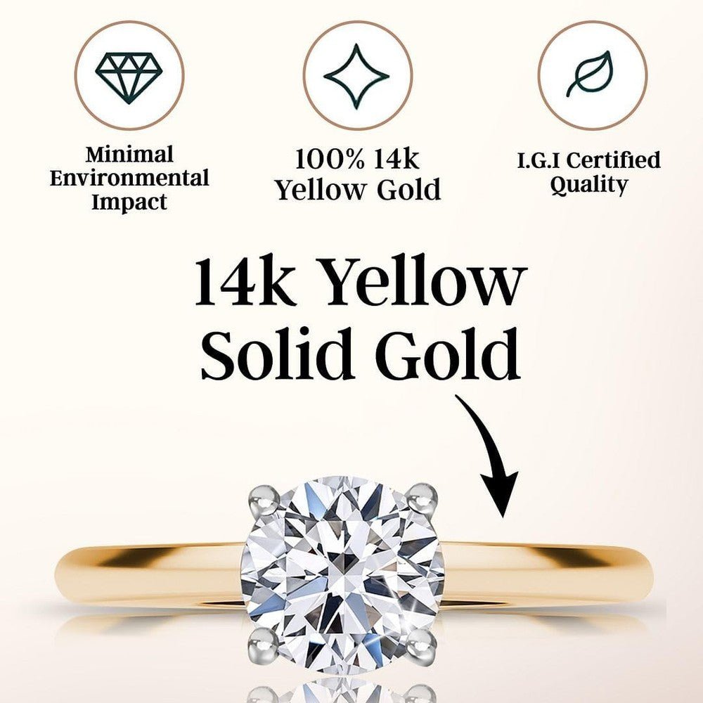 IGI Certified 0.5 to 4 Carat E - F VS Clarity Lab Grown Diamond Ring - Engagement Rings for Women & Men in Solid 14k Gold/Platinum/Silver Diamond Jewelry Birthday Gifts for Her - Future Jewelry