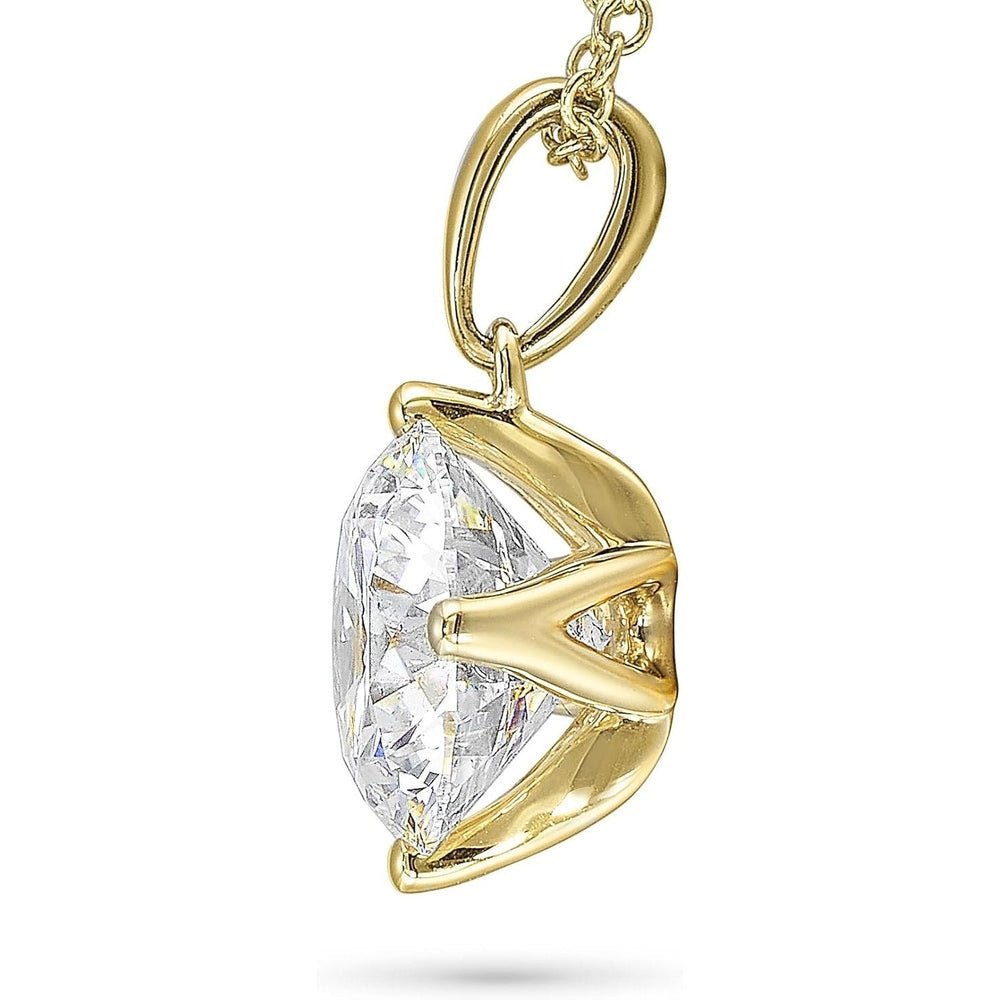 IGI Certified 1/4 to 4 Carat Round Brilliant Cut Lab Grown Diamond Solitaire Pendant Necklace for Women I 14k Gold Necklace - Future Jewelry