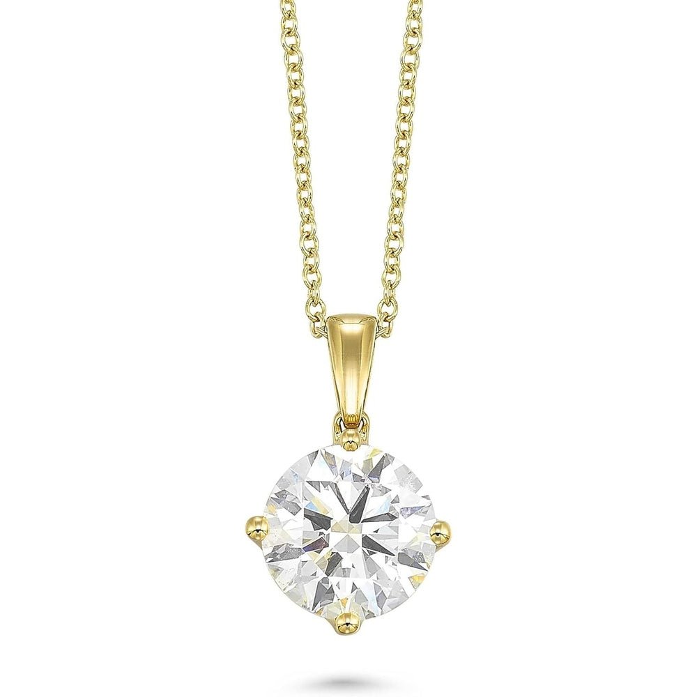IGI Certified 1/4 to 4 Carat Round Brilliant Cut Lab Grown Diamond Solitaire Pendant Necklace for Women I 14k Gold Necklace - Future Jewelry