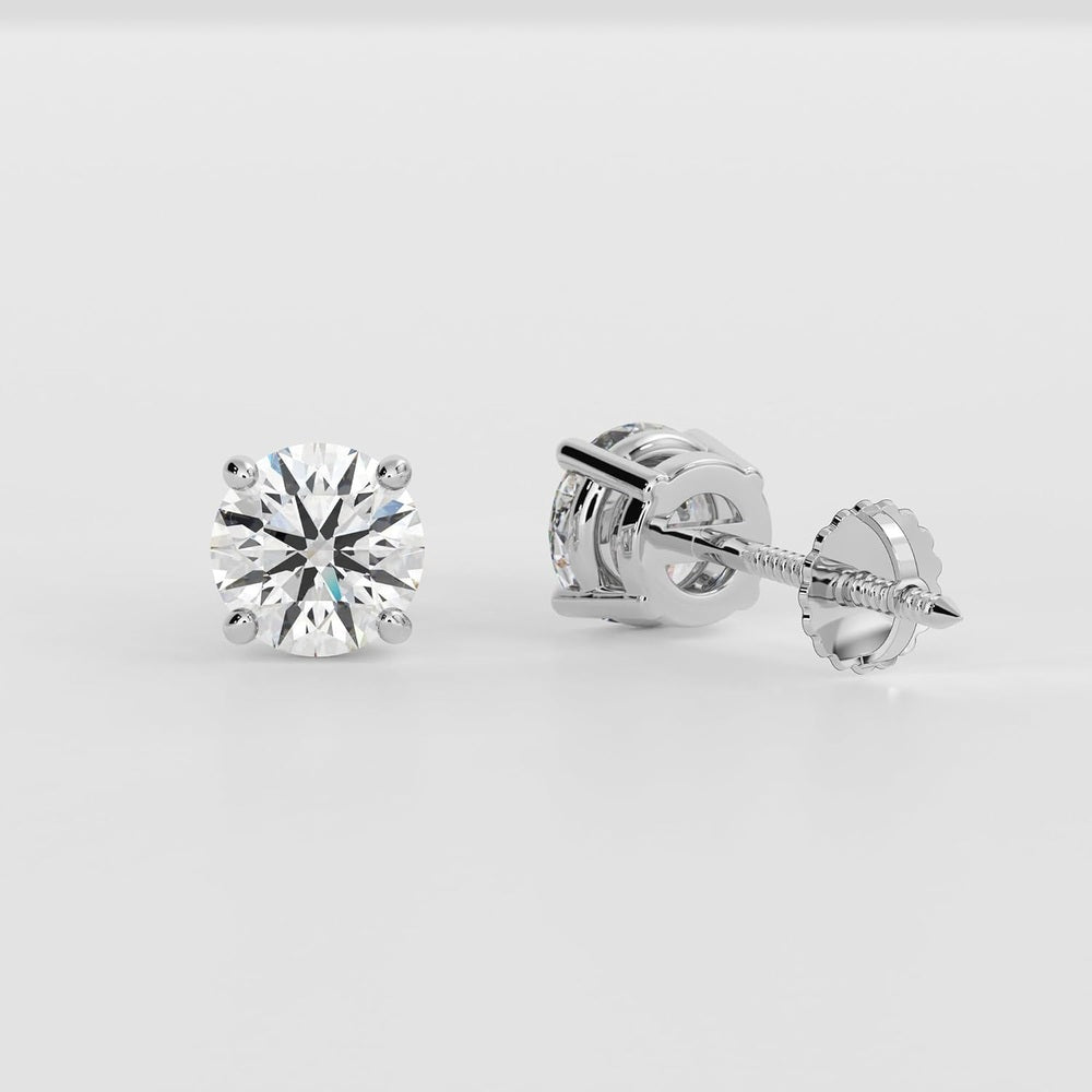 IGI Certified One Carat Lab Diamond Studs in 14K White Gold - Future Jewelry