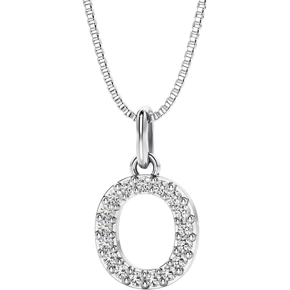 Initial Lab Grown Diamond Pendant Necklace in Silver - Future Jewelry