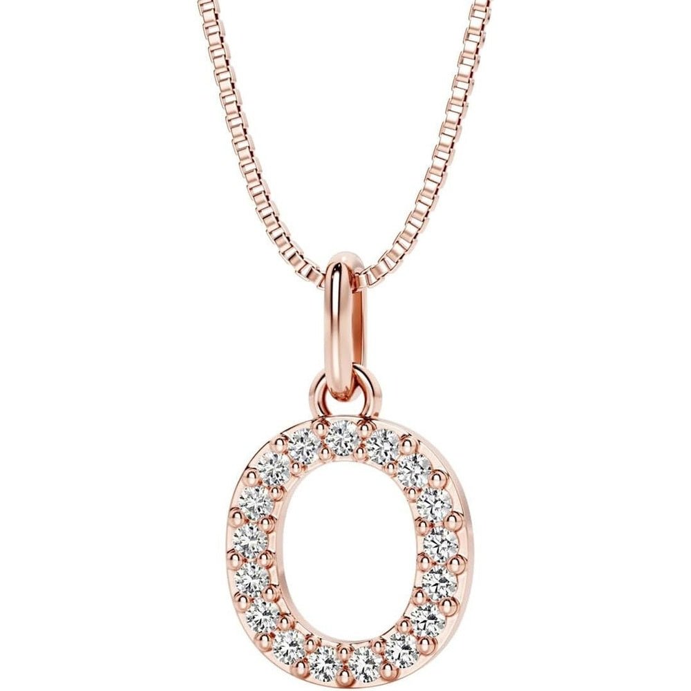 Initial Lab Grown Diamond Pendant Necklace in Silver - Future Jewelry