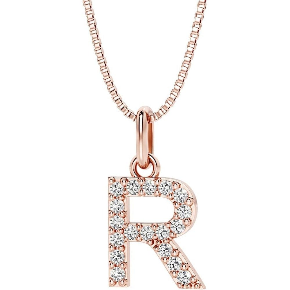 Initial Lab Grown Diamond Pendant Necklace in Silver - Future Jewelry