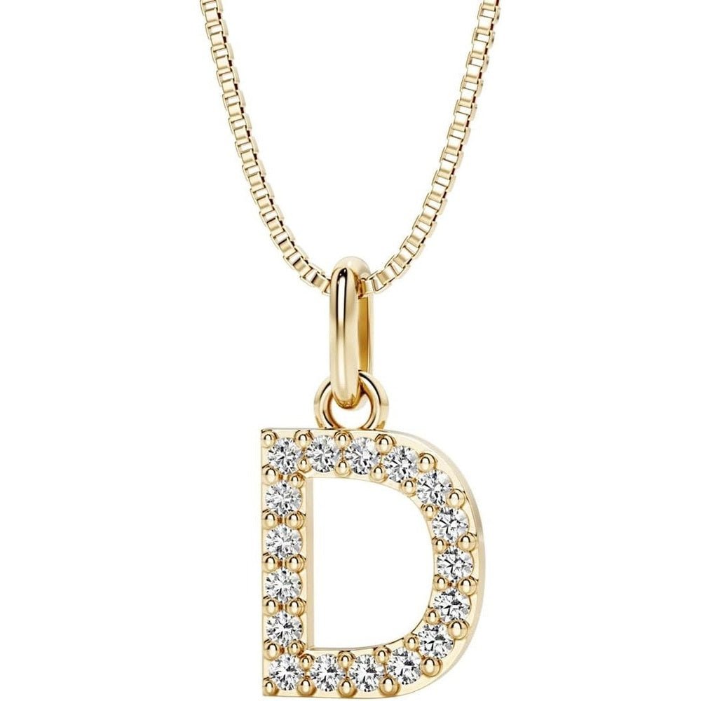 Initial Lab Grown Diamond Pendant Necklace in Silver - Future Jewelry