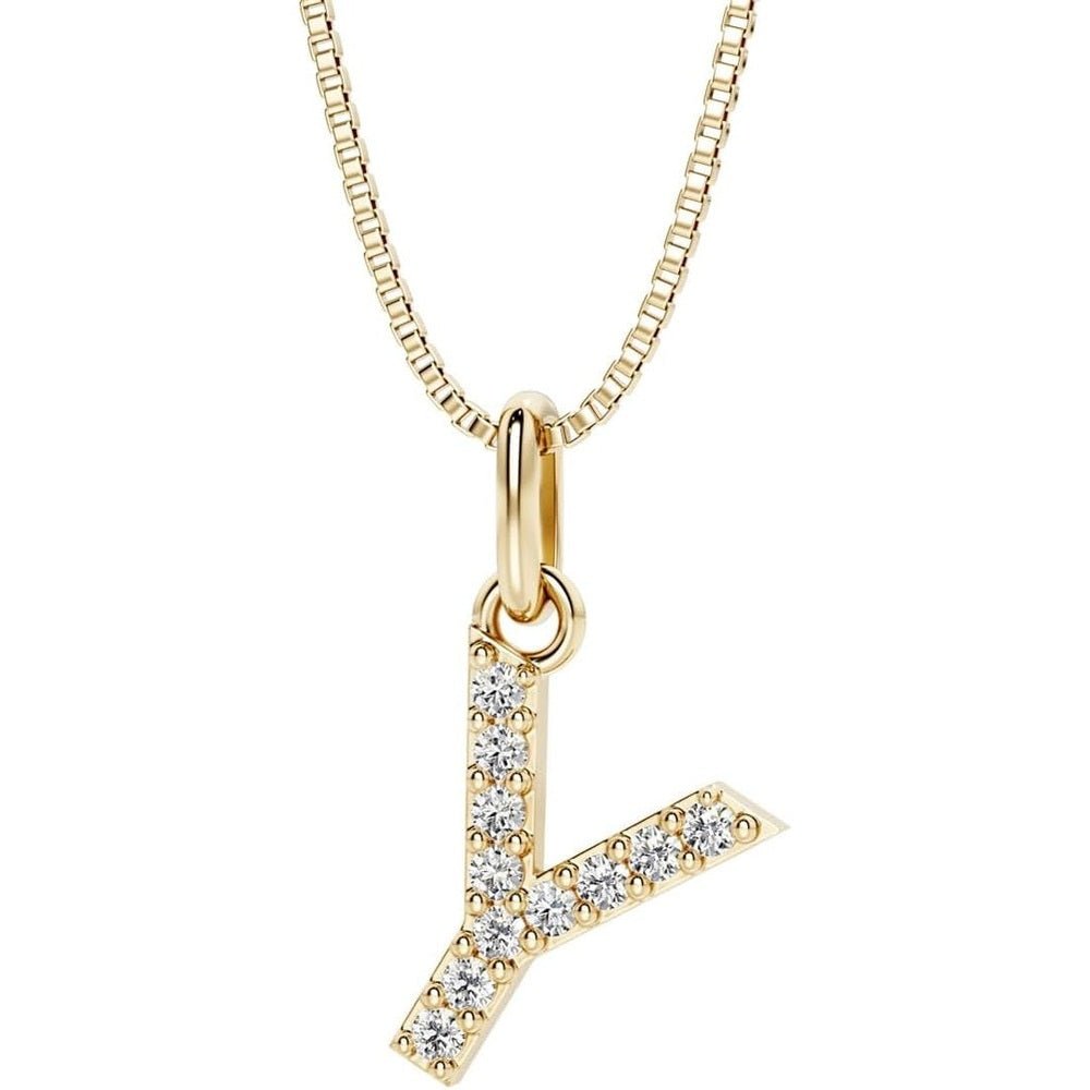 Initial Lab Grown Diamond Pendant Necklace in Silver - Future Jewelry