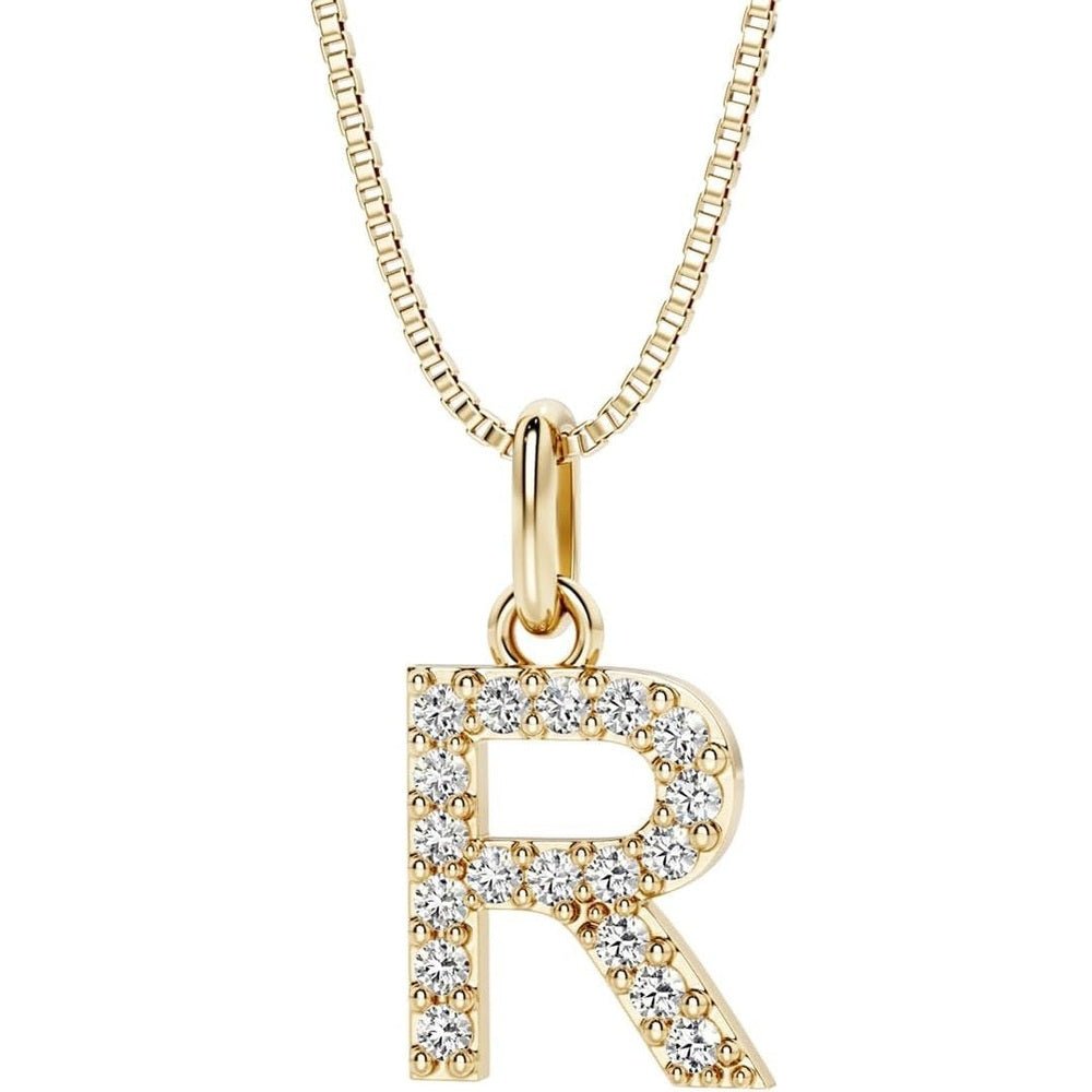 Initial Lab Grown Diamond Pendant Necklace in Silver - Future Jewelry