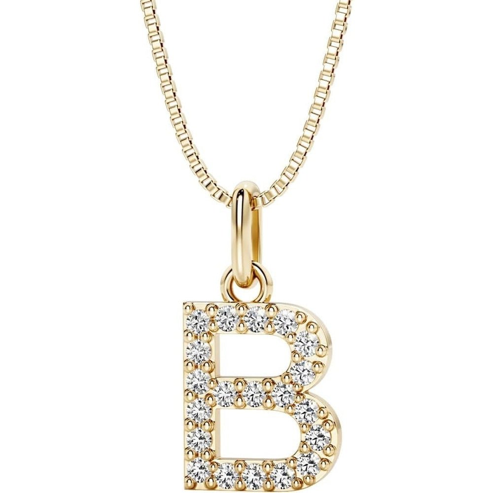 Initial Lab Grown Diamond Pendant Necklace in Silver - Future Jewelry