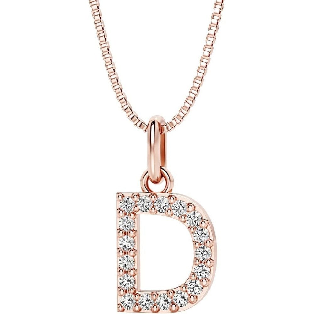 Initial Lab Grown Diamond Pendant Necklace in Silver - Future Jewelry