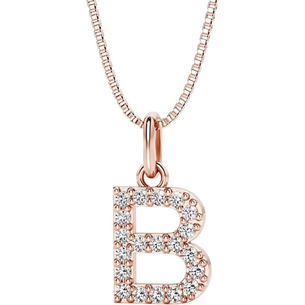 Initial Lab Grown Diamond Pendant Necklace in Silver - Future Jewelry