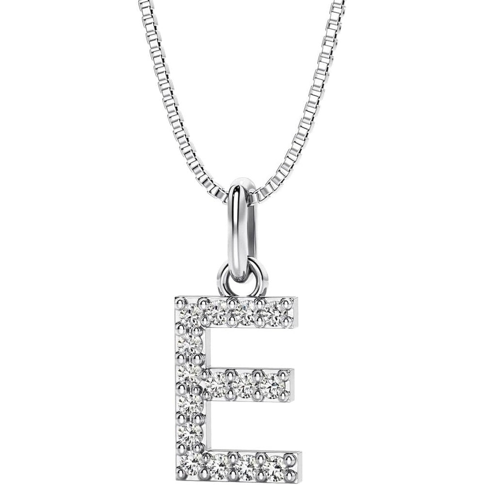 Initial Lab Grown Diamond Pendant Necklace in Silver - Future Jewelry