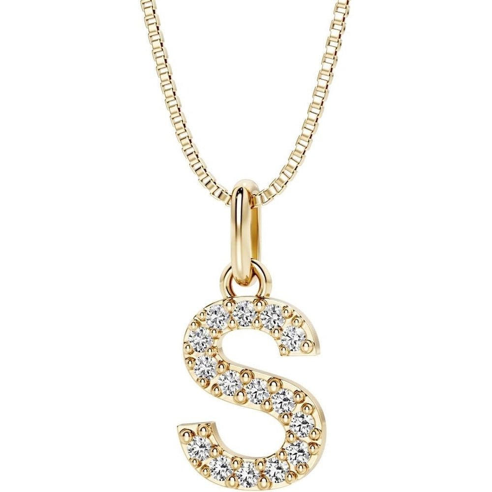 Initial Lab Grown Diamond Pendant Necklace in Silver - Future Jewelry