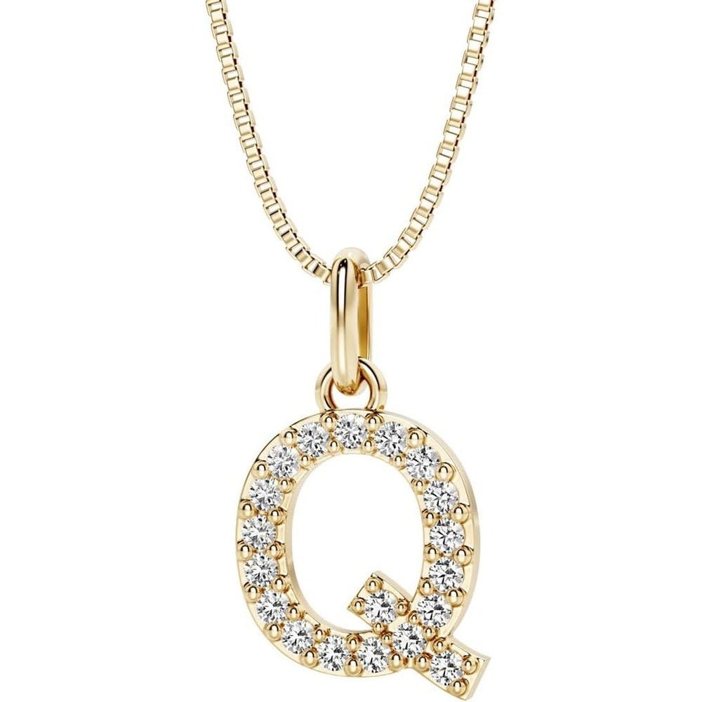 Initial Lab Grown Diamond Pendant Necklace in Silver - Future Jewelry