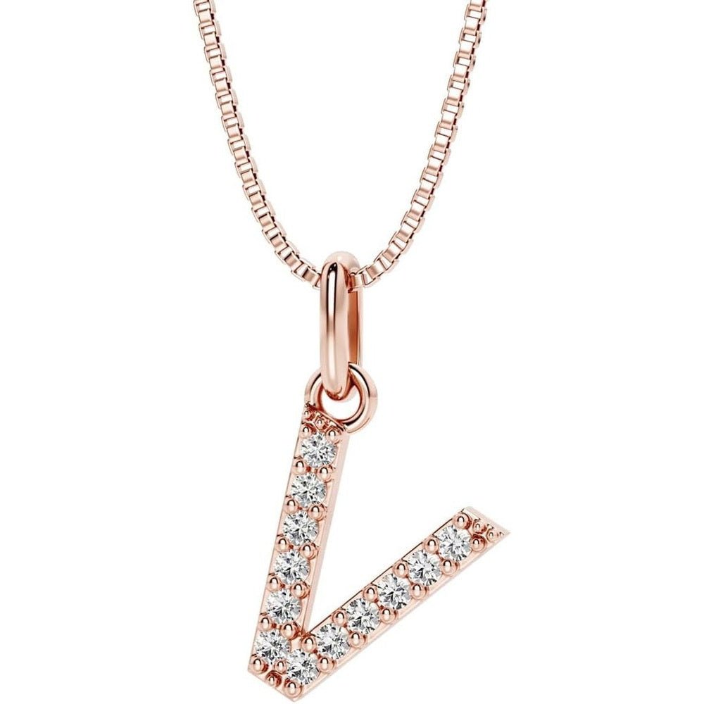 Initial Lab Grown Diamond Pendant Necklace in Silver - Future Jewelry