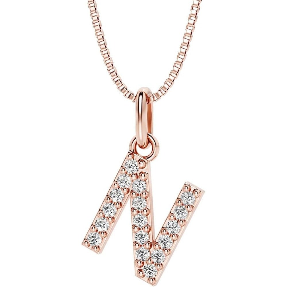 Initial Lab Grown Diamond Pendant Necklace in Silver - Future Jewelry