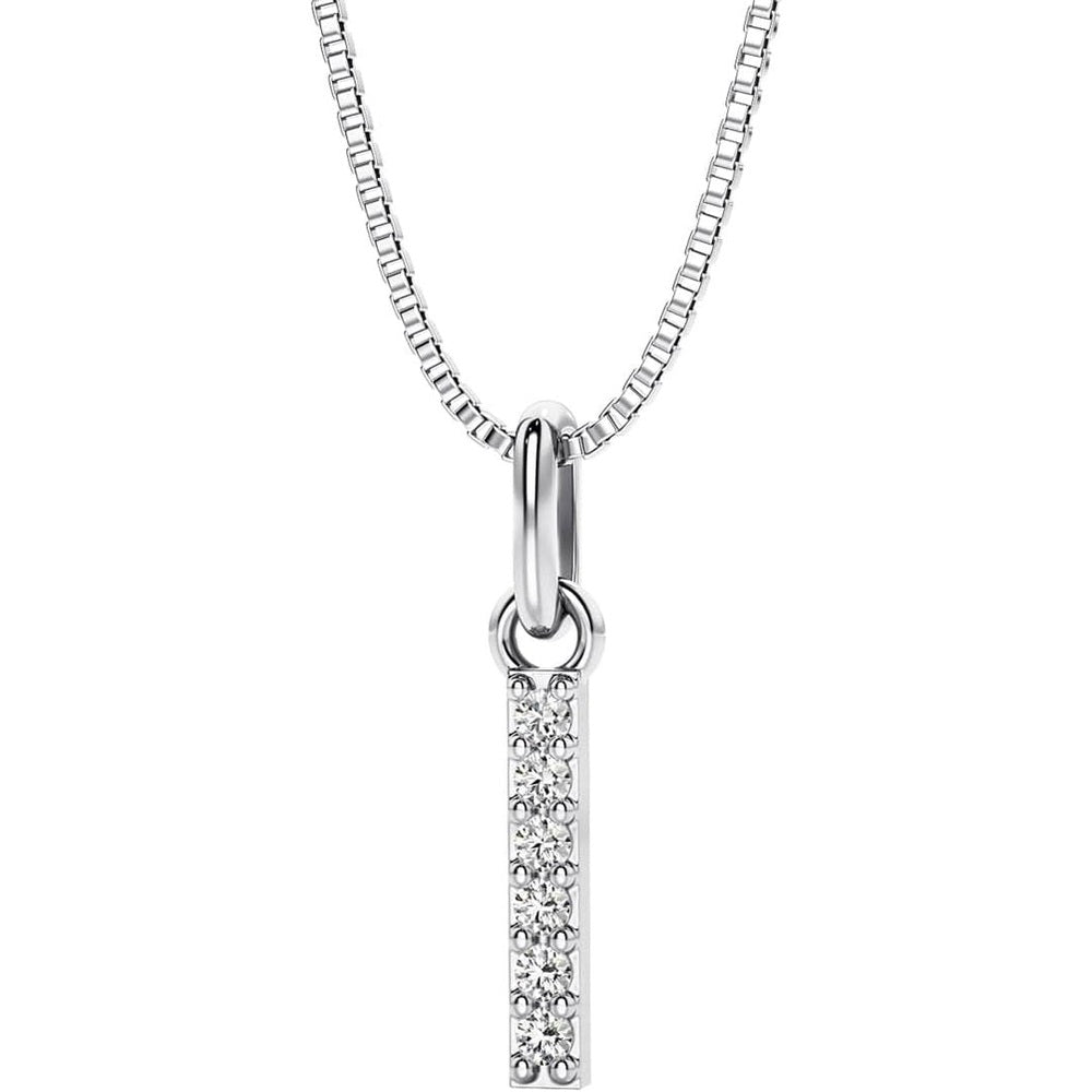 Initial Lab Grown Diamond Pendant Necklace in Silver - Future Jewelry