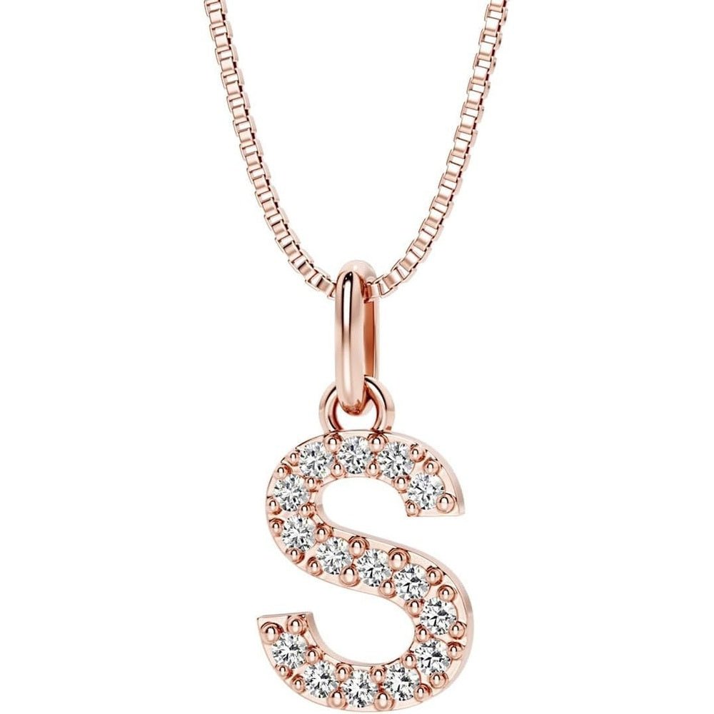 Initial Lab Grown Diamond Pendant Necklace in Silver - Future Jewelry
