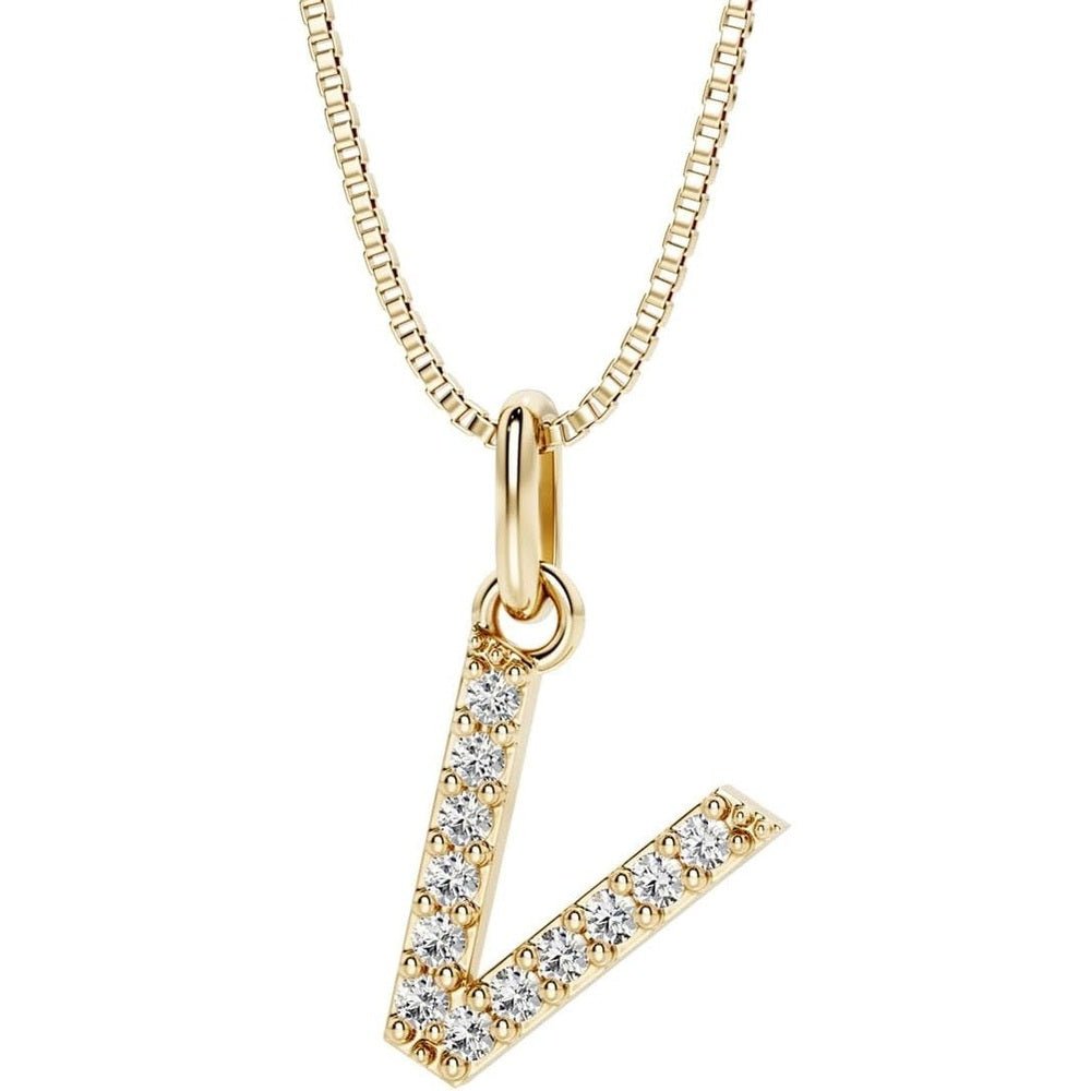 Initial Lab Grown Diamond Pendant Necklace in Silver - Future Jewelry