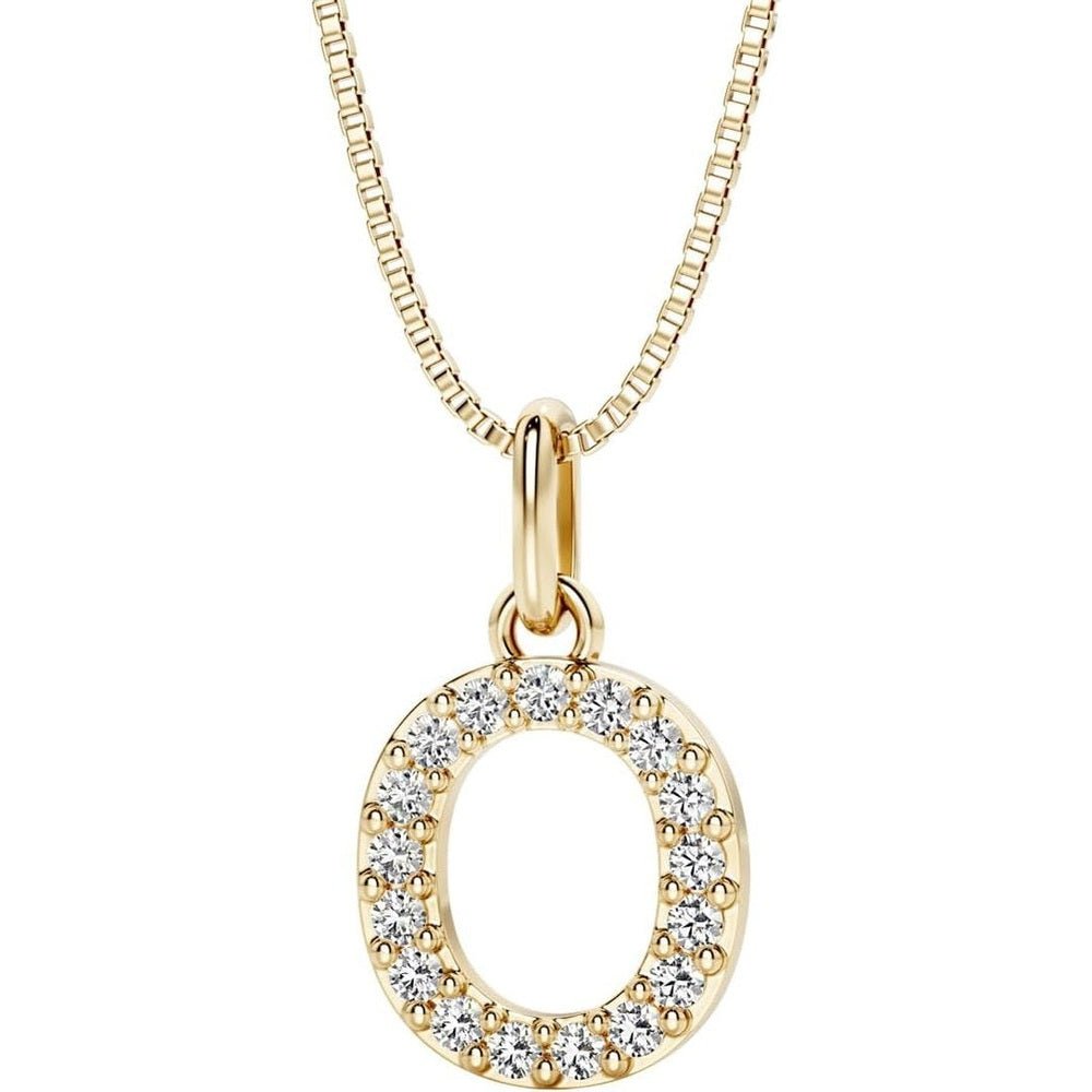Initial Lab Grown Diamond Pendant Necklace in Silver - Future Jewelry