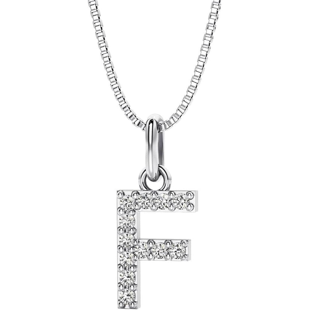 Initial Lab Grown Diamond Pendant Necklace in Silver - Future Jewelry