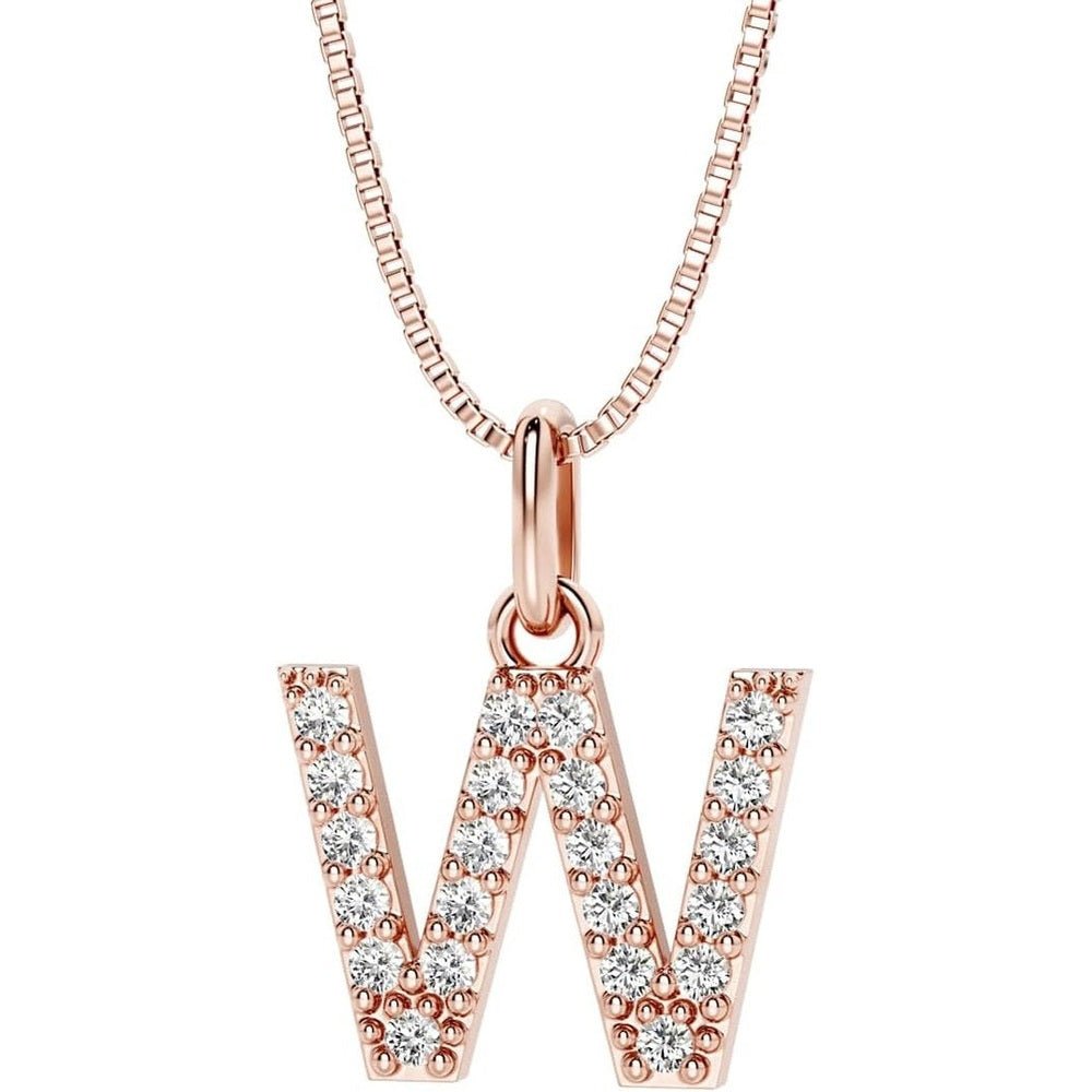 Initial Lab Grown Diamond Pendant Necklace in Silver - Future Jewelry