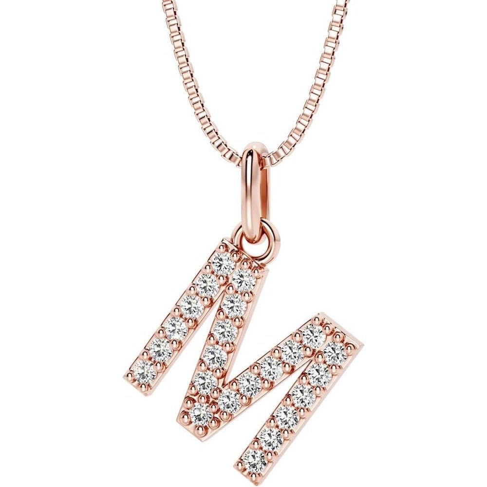 Initial Lab Grown Diamond Pendant Necklace in Silver - Future Jewelry