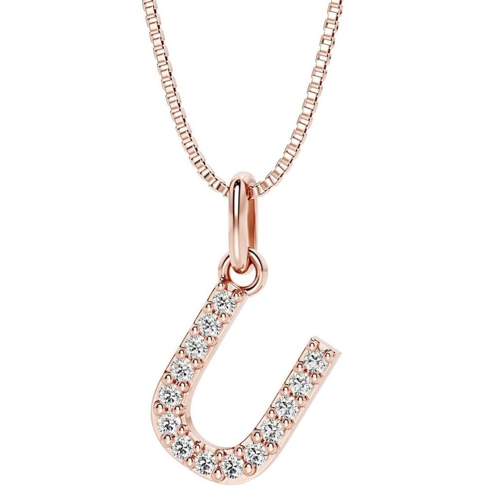 Initial Lab Grown Diamond Pendant Necklace in Silver - Future Jewelry