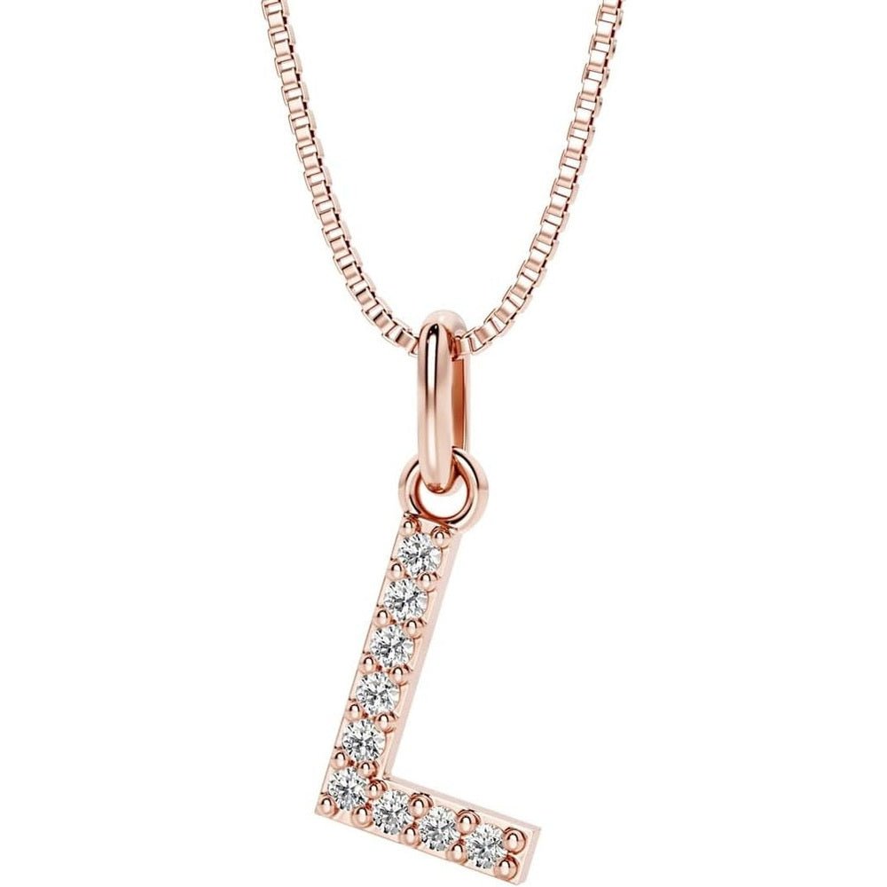 Initial Lab Grown Diamond Pendant Necklace in Silver - Future Jewelry