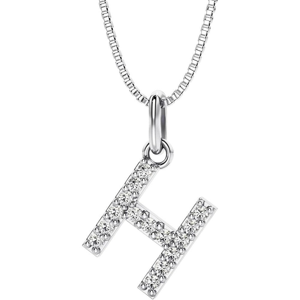 Initial Lab Grown Diamond Pendant Necklace in Silver - Future Jewelry